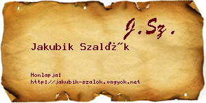 Jakubik Szalók névjegykártya
